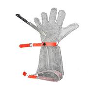 FLYIODFCXV Guanti antitaglio in acciaio inossidabile, Guanti antitaglio, guanti da cuoco, macellaio, for lavorazione del legno, in acciaio inox, universali for mano destra e sinistra(Arm 22cm,1PCS/L)