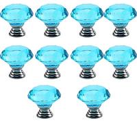 FLYIODFCXV maniglia per porta in cristallo, 10 pezzi da 30 mm(Light Blue)