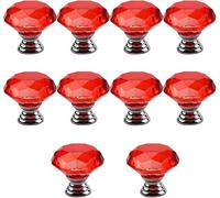 FLYIODFCXV maniglia per porta in cristallo, 10 pezzi da 30 mm(Red)