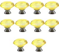 FLYIODFCXV maniglia per porta in cristallo, 10 pezzi da 30 mm(Yellow)