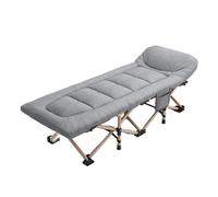FLYIODFCXV Poltrona reclinabile pieghevole, Pisolino for una persona, semplice poltrona da ospedale, letto reclinabile portatile for marciare all'aperto(Gris)