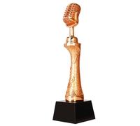 FLYIODFCXV Trofeo, Premi Concorso di Canto e dizione Primo Posto Trofeo Campione Premio Canzone Buona Voce Microfono Bronzo OroArgento(Copper)