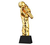 FLYIODFCXV Trofeo, Premi Microfono Creativo Trofeo Discorso del presentatore Miglior cantante Concorso canoro Primo Posto OroArgento e Bronzo(Gold)