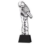 FLYIODFCXV Trofeo, Premi Microfono Creativo Trofeo Discorso del presentatore Miglior cantante Concorso canoro Primo Posto OroArgento e Bronzo(Silver)