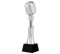 FLYIODFCXV Trofeo, Premi Trofeo di Musica Canora Microfono d'oro, d'Argento e Bronzo Vincitore del Concorso for Il Miglior Cantante Campus Statale Provinciale(Silver)