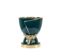 FLYIODFCXV vaso da fiori, Vaso di lusso in ceramica con movimento centrale, creativo e personalizzato, for la casa, tulipano(Deep Green)