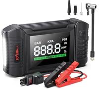 FLYLINKTECH Avviatore Emergenza per Auto, 20000mAh Booster Avviamento/Moto 5000A con Compressore 150PSI,12V Starter Batteria Auto (tutti i gas/10.0L Diesel) con Torcia, Display LCD, Ricarica USB