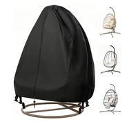 FLYMEI 【Aggiornato Coprisedia da giardino sospeso con cerniera, copertura per sedia a dondolo in vimini resistente, impermeabile, resistente alle intemperie, antivento