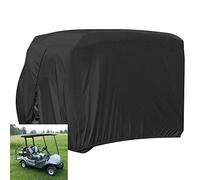 FLYMEI Impermeabile Polvere prevenzione Golf Cart Copertura per 4 passeggero Ez Go Club Car Yamaha Golf Carts Tortora (Taglia L), Black