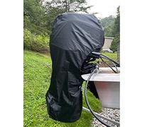 FLYMEI Outboard Motor Cover Fit 6-20 HP Motor, Full Boat Motor Cover Waterproof 600D Heavy Duty Oxford Fabric with PU Coating, Windproof Outboard Engine Hood Covers with Zipper, Universal, Black