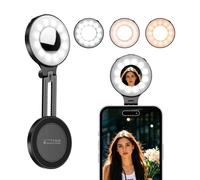 Flymile Luce magnetica per selfie per iPhone, luce LED ad anello per MagSafe con regolabile, compatibile con smartphone, per selfie/fotografia/TikTok/Videoconferenza, portatile e ricaricabile, nero