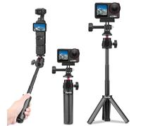 Flymile Mini treppiede da tavolo per Osmo Pocket 3, supporto portatile per selfie Vlog allungabile per GoPro, per DJI Osmo Action 5 Pro/4/3, per Insta360, per accessori per action camera Akaso (nero)