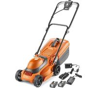 Flymo SimpliStore 300 Li - Tagliaerba senza fili, 40 V, 30 cm di larghezza di taglio, taglio a bordo chiuso, 30 l, leggero, arancione/grigio