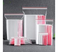 Flyoo 100 Pezzi Sacchetti Plastica Richiudibili, 10x15 cm Bustina con Chiusura a Zip Riutilizzabile, Lspessimento E Resistente, per Cibi Secchi, Dolci, Regalo