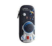 Flyorigin Astuccio grande per matite 3D per ragazzi e ragazze, grande astuccio portapenne portapenne, Astronauta Nero, Set di zaini per la scuola
