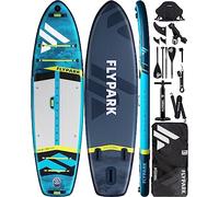 Flypark Tavole gonfiabili stabili per pesca e famiglia, 30,5 x 89,5 cm, extra largo, gonfiabile, cuscinetto da 195 kg, stand up paddle board, supporto per fotocamera, tracolla