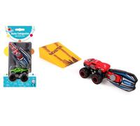 FLYPOP'S - Auto Catapulta con Rampa - Mini Veicolo - 022884 - Colori e Modelli Assortiti - Plastica - Giocattolo per Bambin - Accessori - Macchina - Salto - 6 cm - A Partire da 3 Anni