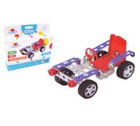FLYPOP'S - Auto da Costruire - Costruzione - 038570 - Multicolore - Metallo - 63 pezzi - Giocattolo per Bambini - Regalo - Meccanico - Kit di Montaggio - Fai da Te - Montaggio - Gru - Dai 6 anni