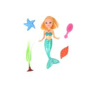 FLYPOP'S - Bambola Sirena - Giocattolo per Bambini - 077305 - Colore Casuale - Plastica - Manichino - Doll - Universo Marino - Accessori - 16 cm - Dai 3 anni