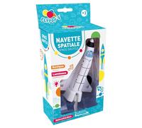 FLYPOP'S - Navetta Spaziale - Spazio - 022035 - Bianco - Metallo - Veicolo a Frizione retrò - Sonico e Luminoso - Giocattolo per Bambini - Batterie Incluse - 12 cm x 9 cm - A Partire dai 3 Anni.