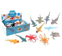 FLYPOP'S - Pacco da 24 Animali Marini - Sea Life - 032270PA - Multicolore - Plastica - Vita Marina - Giocattolo per Bambini - Realistico - Miniatura - Assortimento Animali - 10cm - A partire dai 3anni
