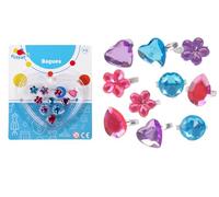 FLYPOP'S - Set di 10 Anelli - Accessori per Costumi - 011651LIN - Multicolore - Plastica - Gioielli - Giocattolo per Bambini - Carnevale - 14 cm x 18 cm - A partire dai 3 anni.