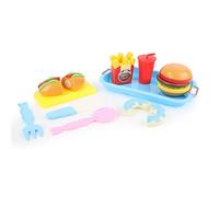 FLYPOP'S - Vassoio Snack con Hamburger, Hot Dog, Donuts con Velcro, Patatine, Posate e Bevanda - 033621 - Multicolore - 20 cm - Plastica - Dai 3 anni in su