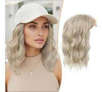 Flyroseing Topper per Capelli con Base Larga con Frangia a Clip per Capelli Diradati, 35,6 cm Biondo Cenere Ondulato Parrucchini Sintetici per Donne Come Capelli Veri