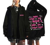 Flyself KPOP 樂-Star Rockstar Felpe con Cappuccio Donna Y2K Zip Up E-Girl Top Graphics Felpa Langarm Harajuku Giacca Oversize Bang Chan Changbin Hyunjin Han Felix Seungmin