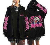 Flyself KPOP 樂-Star Rockstar Felpe con Cappuccio Donna Y2K Zip Up E-Girl Top Graphics Felpa Langarm Harajuku Giacca Oversize Bang Chan Changbin Hyunjin Han Felix Seungmin