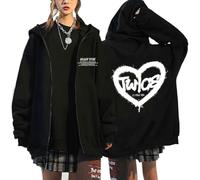 Flyself Uomini Donne KPOP Twice Felpe con Cappuccio 5TH World Tour Ready TO BE Casual Sciolto Sweatshirts con Cappuccio Outwear Y2K Maglie Manica Lunga Giacche Harajuku JEONGYEON DAHYUN CHAEYOUNG