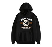 Flyself Uomo Haikyuu Felpe con Cappuccio Karasuno High School Volleyball Junior Maniche Lunghe Hoodie Maglione Sweatshirt Cosplay Kageyam Hinata Shoyo Tobio Sportive Felpa