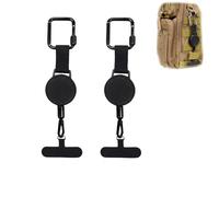 FlyShangUgo Anti-Theft Phone Tether, Retractable Phone Lanyard, Mobile Phone Lanyard Tether Tabs with Carabiner, Secure Anti Drop Cellphone Strap For Outdoor Hiking,Fishing, Climbing (2PCS)