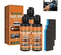 FlyShangUgo Auto Plastic Restorer Kit, Auto Plastic Black Lotion for Dashboard Door Panel Bumper Tire Trim, Car Plastic Restorer & Interior Cleaner Fast Drying Long Lasting Coating (3Pcs)