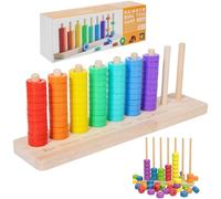 FlyShangUgo Color Stack Challenge Game - 60/70 PCS Pattern Color Stack Games & Colour Matching Stacking Puzzle Game for Adults, Competitive Colors Pile Up Challenge Tabletop Brain Teaser (B)