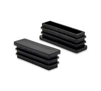 Flyshop 12 Pezzi 15 x 50mm Tappi Di Plastica Rettangolari Tappi Per Tubi Durevoli, Protezioni Per Pavimenti Tappi terminali, Inserti Per Tubi, Cursori Per Sedie, Tappi Neri Di Plastica Per Buchi