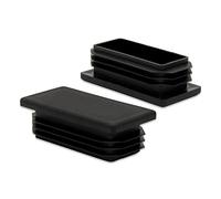 Flyshop 16 Pezzi 20 x 60mm Tappi Di Plastica Rettangolari Tappi Per Tubi Durevoli Inserti Per Tubi, Protezioni Per Pavimenti Tappi terminali Cursori Di Scorrimento Per Gambe Di Sedie E Tubi, Nero