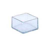 Flyshop, 32 tappi per gambe della sedia in PVC, antigraffio, quadrati, coprigambe per tavolo, sedie, 40 x 40 mm, 1-9/16" x 1-9/16", trasparenti