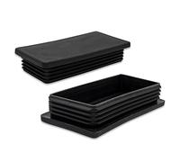 Flyshop 4 Pezzi 75 x 150mm Tappi Di Plastica Rettangolari Tappi Per Tubi Durevoli Inserti Per Tubi, Protezioni Per Pavimenti Tappi terminali, Cursori Di Scorrimento Per Gambe Di Sedie E Tubi, Nero