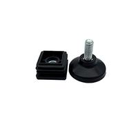 Flyshop 4 Set Tappi Filettati In Plastica M8 Con Piedini Regolabili Per Il Livellamento Dei Mobili, 40 x 40mm Tappi Resistenti Per Fori Nei Tubi, Inserti Per Tubi, Protezioni Per Gambe Di Sedie Nere