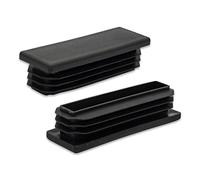 Flyshop 5 Pezzi 25 x 75mm Tappi Di Plastica Rettangolari Tappi Per Tubi Durevoli Inserti Per Tubi, Protezioni Per Pavimenti Tappi terminali Cursori Di Scorrimento Per Gambe Di Sedie E Tubi, Nero