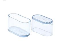 Flyshop 8 coprigambe ovali trasparenti in PVC morbido per sedia e gambe per pavimenti, coprisedie da 13/16" x 1-9/16" (20 x 40 mm)
