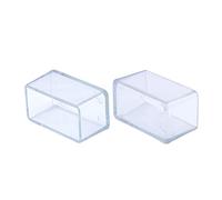Flyshop - Protezioni per gambe da sedia 2,5 x 5,0 cm, 25 x 50 mm, per mobili e gambe in PVC, rettangolari, trasparenti, 16 pezzi