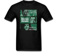 Flysky Funny Poster Knows Chemistry Physics And Nothing Designed Unisex 100% Cotton Short-Sleeve T-Shirts Black XL