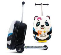 FLYTE, valigia pieghevole monopattino per bambini, rigida, con ruote, 2 in 1, 18 pollici (45,7 cm), capacità 25 litri, Penni il Panda