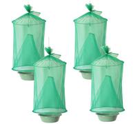FlyTrap 4pcs Fly Catcher riutilizzabile trappola per mosca sospesa robusta impermeabile con pentole per i ristoranti per le fattorie per famiglie interne o esterne che legano la gabbia (verde)