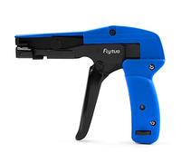 Flytuo - Pistola per fascette fermacavi, in acciaio, resistente, con taglio automatico a filo, tenditore professionale e taglierina per fascette in plastica e nylon, blu (600 A)