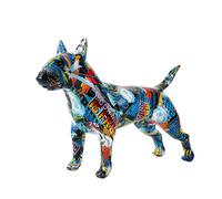 FLYuechun Ranan Art Creative G861 RE - Statuetta decorativa a forma di bull terrier, in resina, decorazione per la casa, ufficio moderno, artigianato desktop