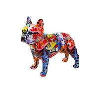 FLYuechun Ranan Creatività, statua moderna colorata a forma di bulldog francese, all'ingrosso, decorazione per ufficio, stampa in resina con cane, decorazione per la casa (FA, 25,5 x 13 x 24,5 cm)