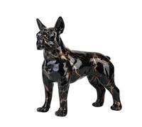 FLYuechun Ranan Moderna statua colorata Boston Terrier arte creativa semplice piccolo manico in resina Pet Dog Crafts decorazione casa colore ufficio desktop mestiere (nero)